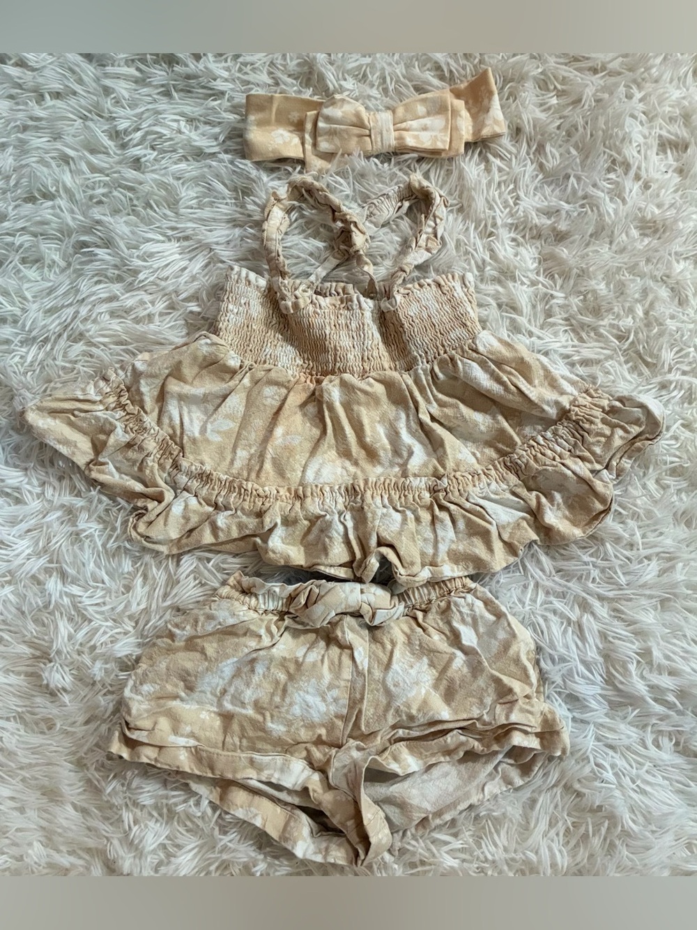Haute Hippie Resort Beach Tropical Floral Linen Blend Matching Outfit Girls 4T